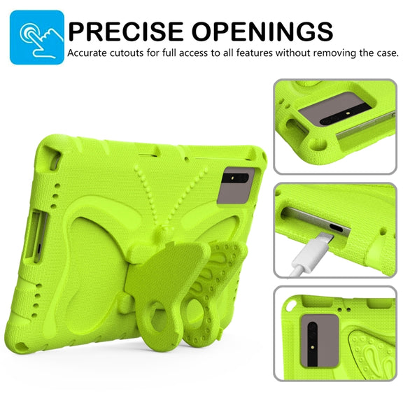 For Lenovo Tab M11 / Xiaoxin Pad 11 2024 Butterfly Bracket EVA Shockproof Tablet Case(Grass Green)