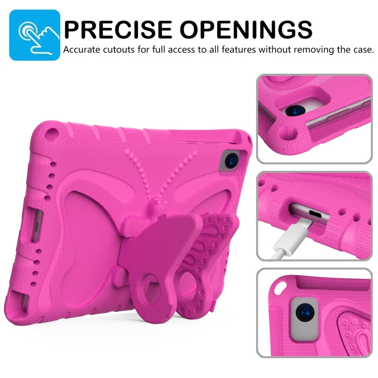 For Lenovo Tab M10 Plus TB-X606F 10.3 Butterfly Bracket EVA Shockproof Tablet Case(RoseRed)