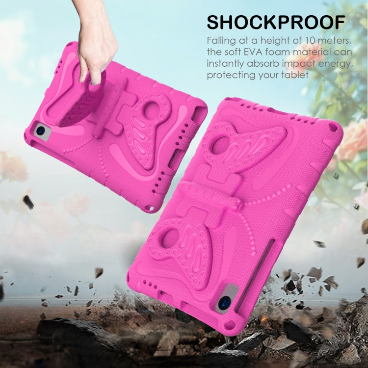 For Lenovo Tab K10 TB-X6C6F 10.3 Butterfly Bracket EVA Shockproof Tablet Case(RoseRed)