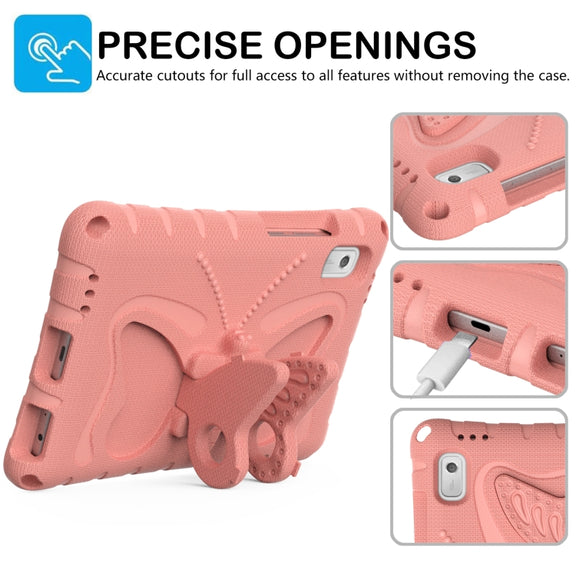 For Lenovo Tab M9 TB-310XU 2023 Butterfly Bracket EVA Shockproof Tablet Case(Pink Orange)