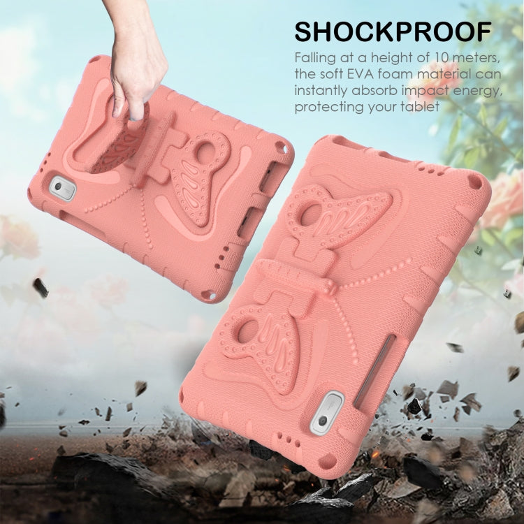 For Lenovo Tab M9 TB-310XU 2023 Butterfly Bracket EVA Shockproof Tablet Case(Pink Orange)