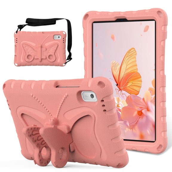 For Lenovo Tab M9 TB-310XU 2023 Butterfly Bracket EVA Shockproof Tablet Case(Pink Orange)