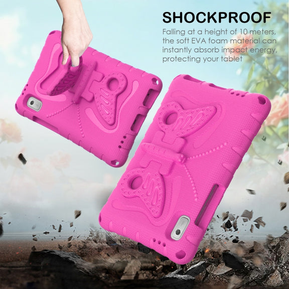 For Lenovo Tab M9 TB-310XU 2023 Butterfly Bracket EVA Shockproof Tablet Case(RoseRed)