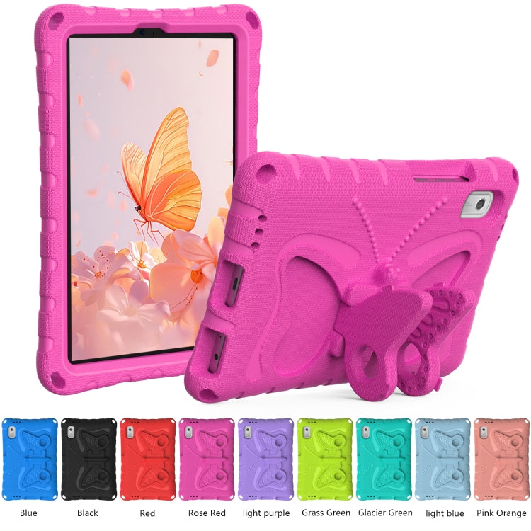 For Lenovo Tab M9 TB-310XU 2023 Butterfly Bracket EVA Shockproof Tablet Case(RoseRed)