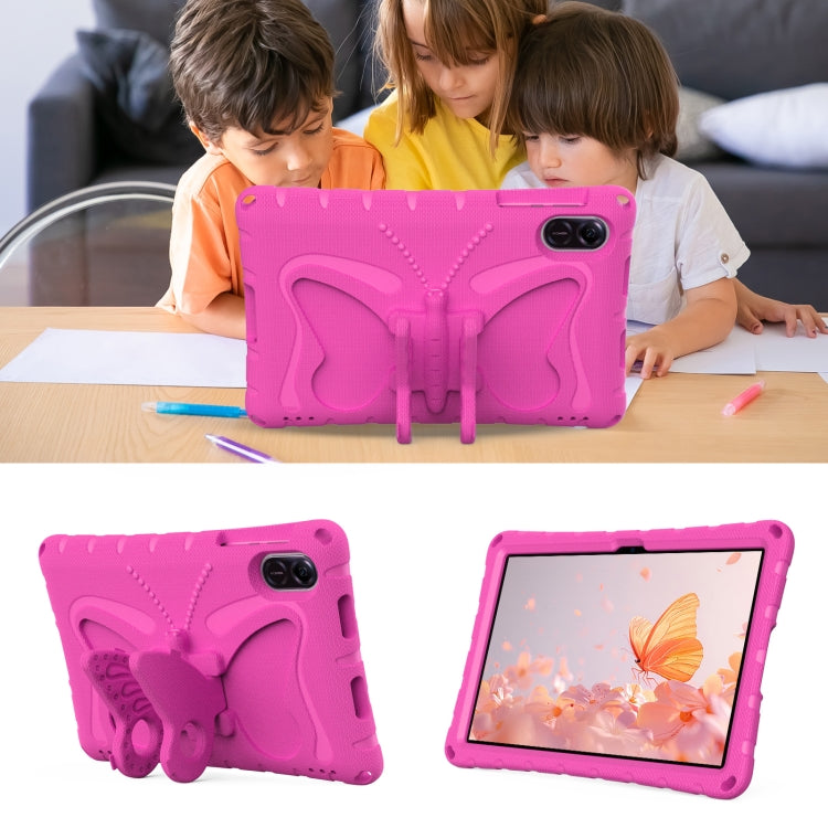 For Honor Pad X9 Butterfly Bracket EVA Shockproof Tablet Case(Rose Red)