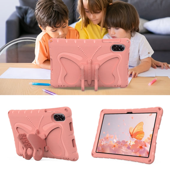 For Honor Pad X8 Pro 11.5 Butterfly Bracket EVA Shockproof Tablet Case(Pink Orange)