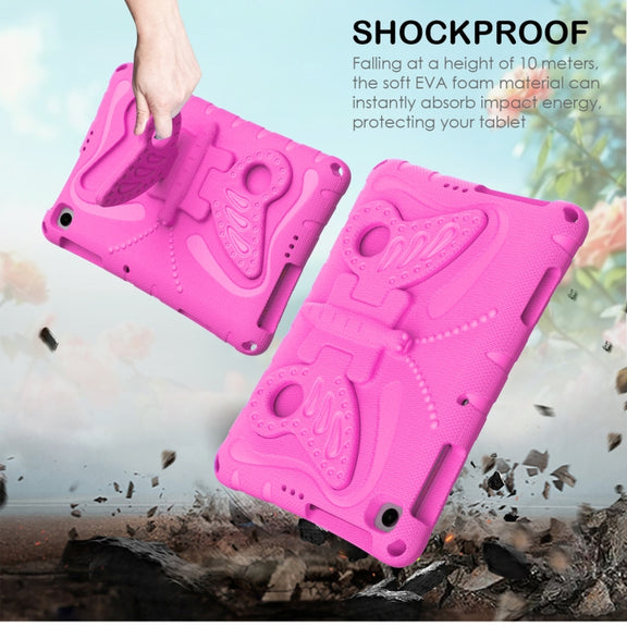 For Honor Pad X8 / X8 Lite 10.1 Butterfly Bracket EVA Shockproof Tablet Case(Rose Red)