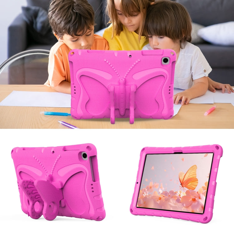 For Honor Pad X8 / X8 Lite 10.1 Butterfly Bracket EVA Shockproof Tablet Case(Rose Red)