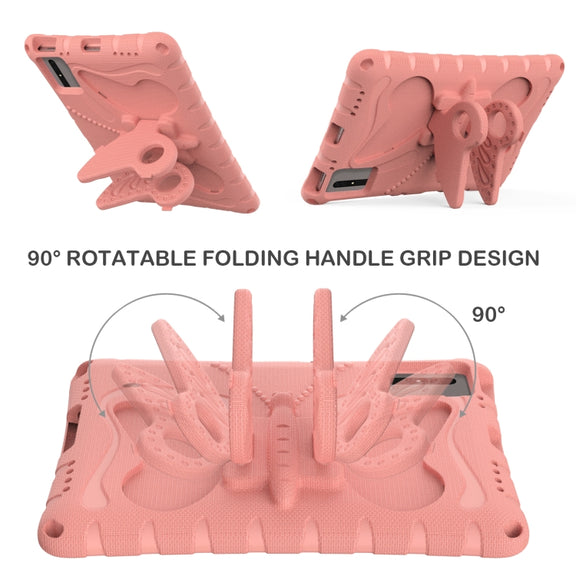 For Honor Tablet V7 11 2021 Butterfly Bracket EVA Shockproof Tablet Case(Pink Orange)