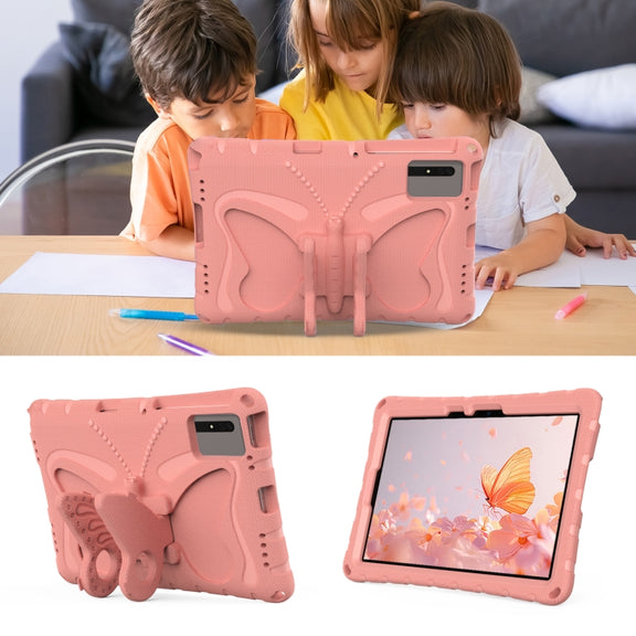 For Honor Tablet V7 11 2021 Butterfly Bracket EVA Shockproof Tablet Case(Pink Orange)