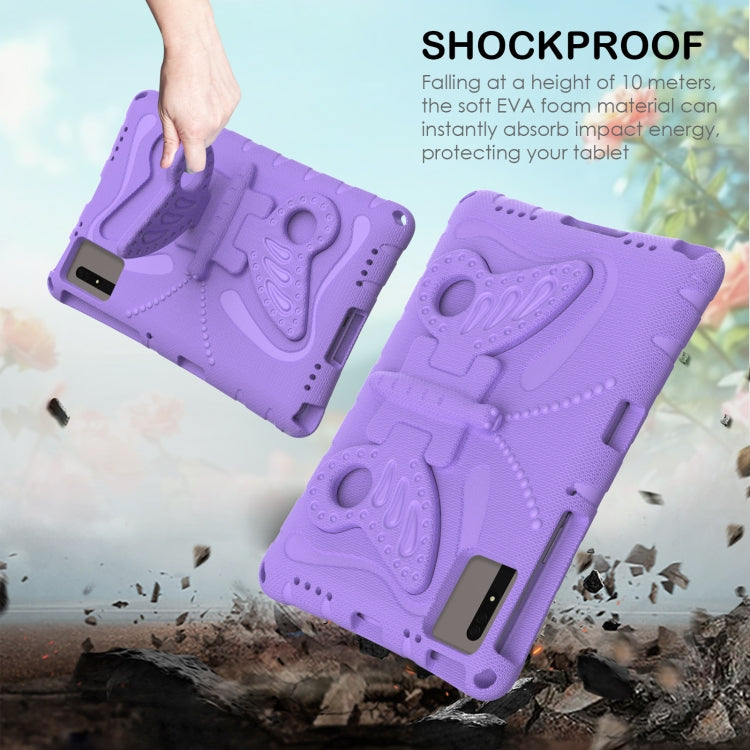 For Honor Tablet V7 11 2021 Butterfly Bracket EVA Shockproof Tablet Case(Light Purple)