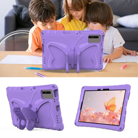 For Honor Tablet V7 11 2021 Butterfly Bracket EVA Shockproof Tablet Case(Light Purple)