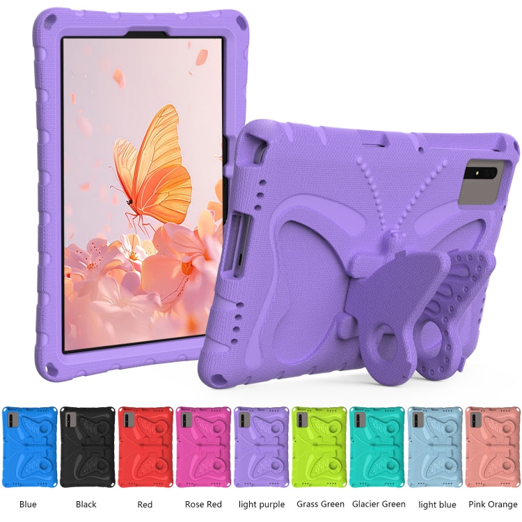 For Honor Tablet V7 11 2021 Butterfly Bracket EVA Shockproof Tablet Case(Light Purple)