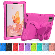 For Honor Tablet V7 11 2021 Butterfly Bracket EVA Shockproof Tablet Case(Rose Red)
