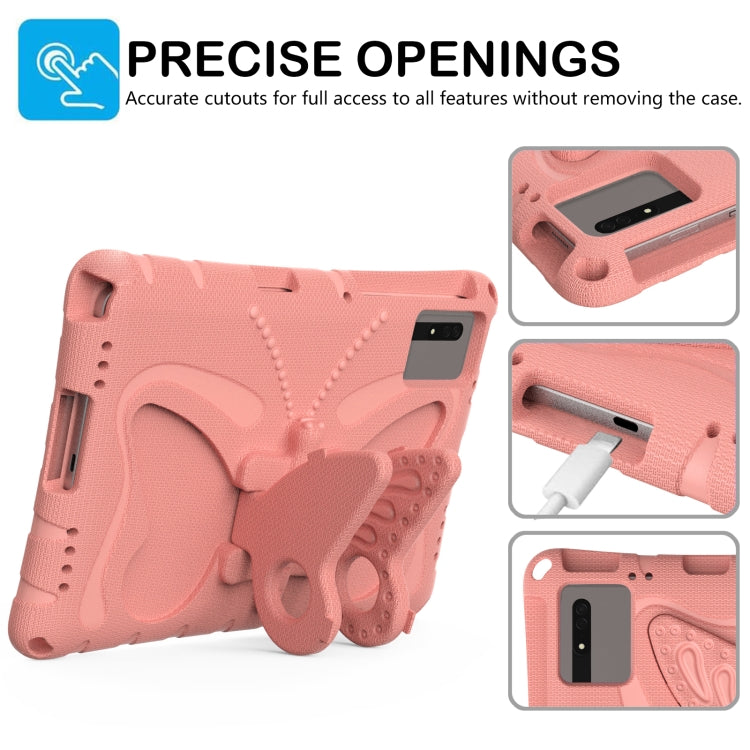For Huawei MatePad SE 11 2024 Butterfly Bracket EVA Shockproof Tablet Case(Pink Orange)