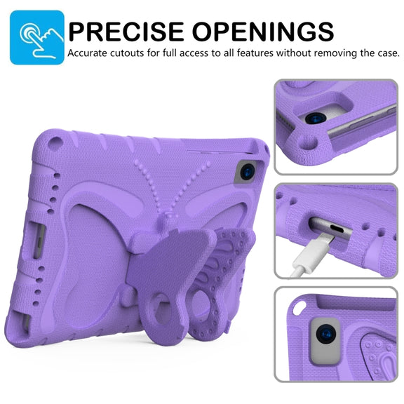For Huawei MatePad 10.4 Butterfly Bracket EVA Shockproof Tablet Case(Light Purple)