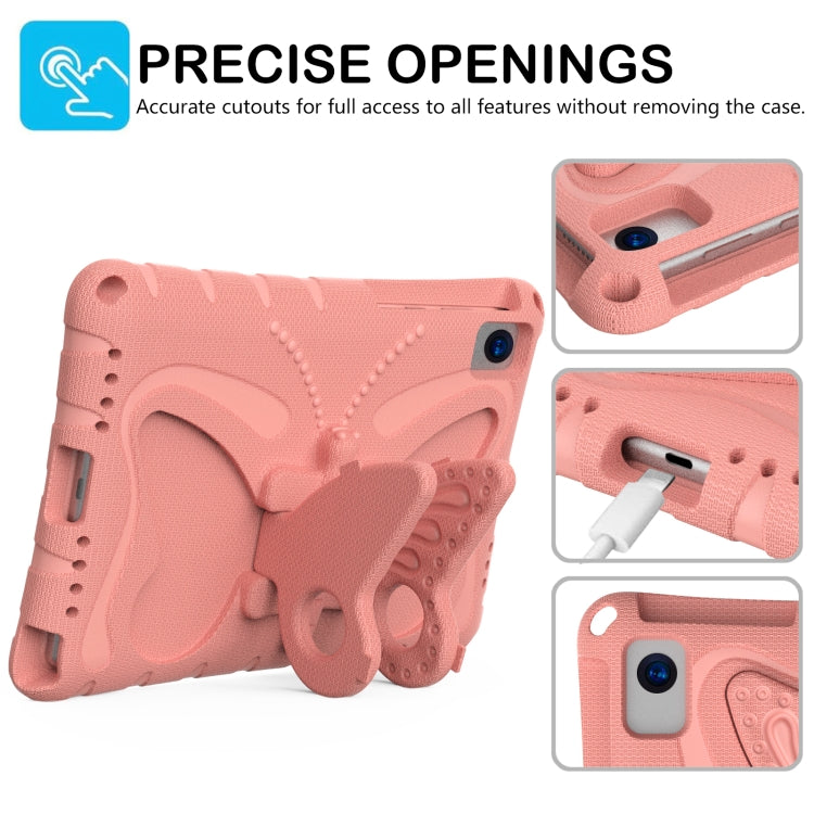 For Huawei MatePad SE 10.4 Butterfly Bracket EVA Shockproof Tablet Case(Pink Orange)