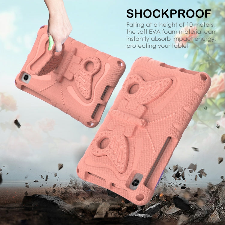 For TCL Tab 8 LE / WiFi 2023 Butterfly Bracket EVA Shockproof Tablet Case(Pink Orange)