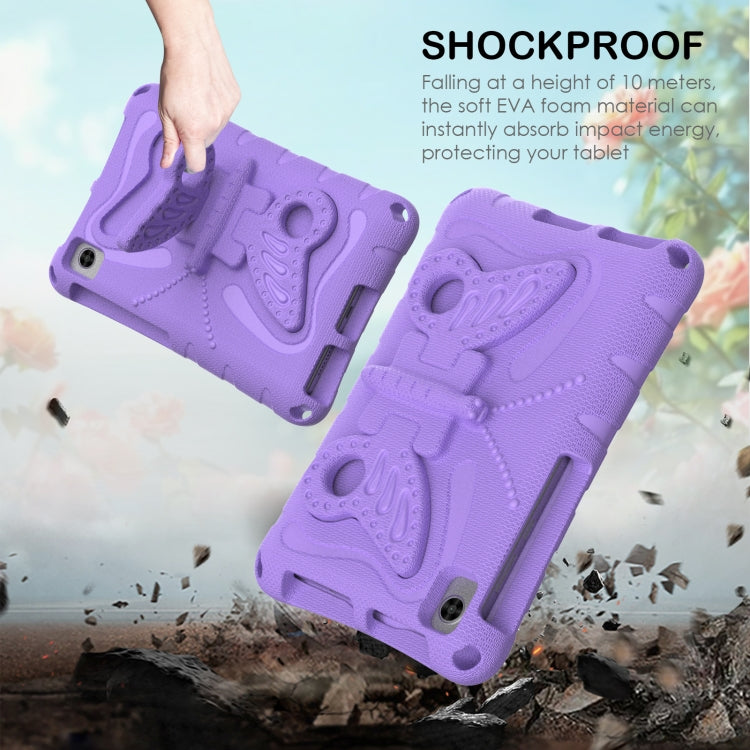 For TCL Tab 8 LE / WiFi 2023 Butterfly Bracket EVA Shockproof Tablet Case(Light Purple)