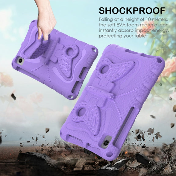 For TCL Tab 8 LE / WiFi 2023 Butterfly Bracket EVA Shockproof Tablet Case(Light Purple)
