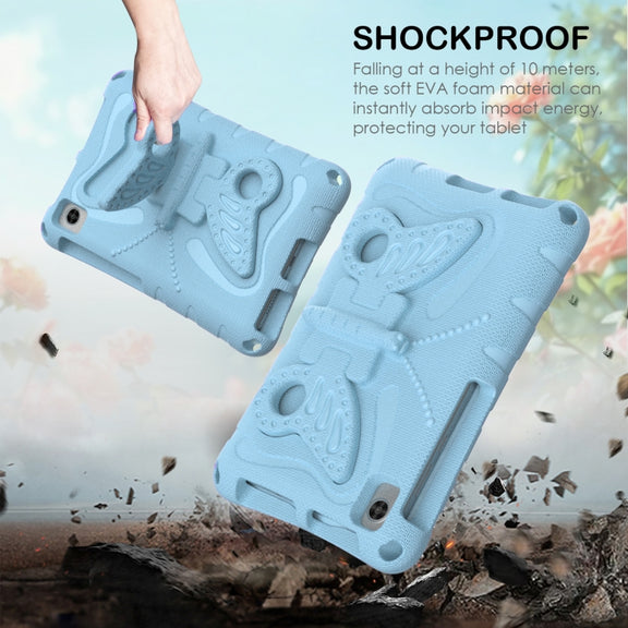 For TCL Tab 8 LE / WiFi 2023 Butterfly Bracket EVA Shockproof Tablet Case(Light Blue)