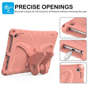 For Amazon Kindle Fire Max 11 2023 Butterfly Bracket EVA Shockproof Tablet Case(Pink Orange)