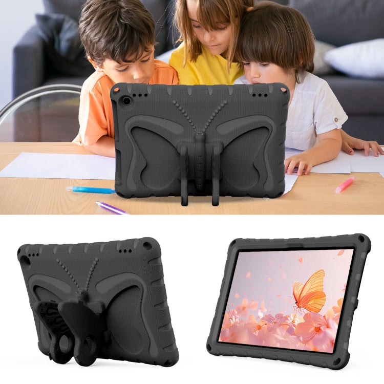 For Amazon Kindle Fire Max 11 2023 Butterfly Bracket EVA Shockproof Tablet Case(Black)