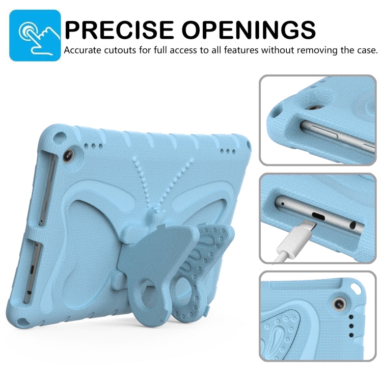 For Amazon Kindle Fire Max 11 2023 Butterfly Bracket EVA Shockproof Tablet Case(Light Blue)