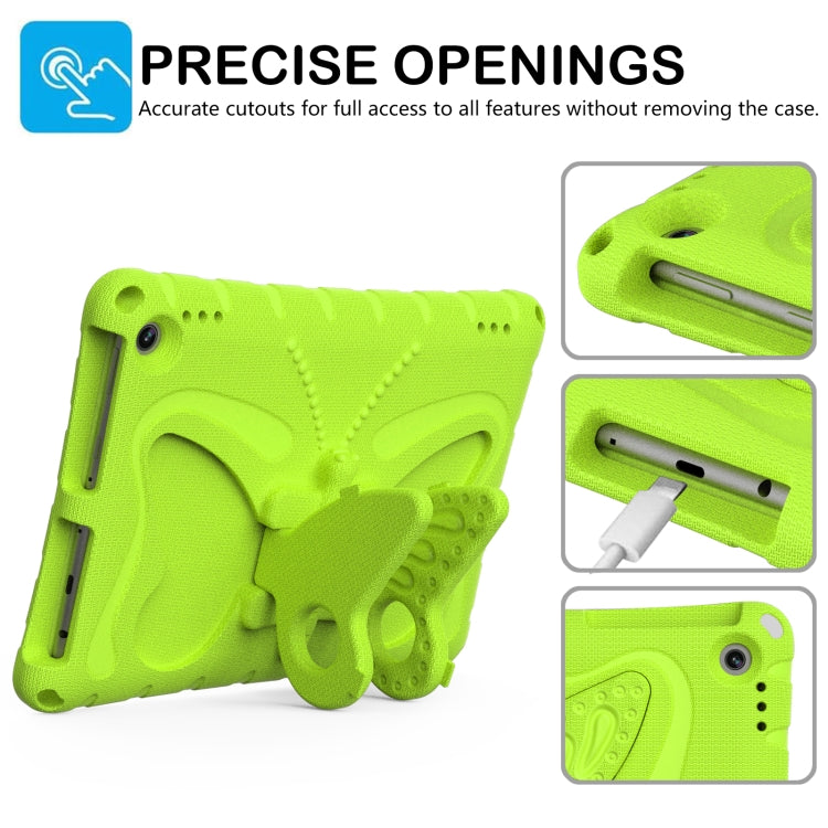 For Amazon Kindle Fire Max 11 2023 Butterfly Bracket EVA Shockproof Tablet Case(Grass Green)