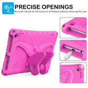 For Amazon Kindle Fire Max 11 2023 Butterfly Bracket EVA Shockproof Tablet Case(Rose Red)
