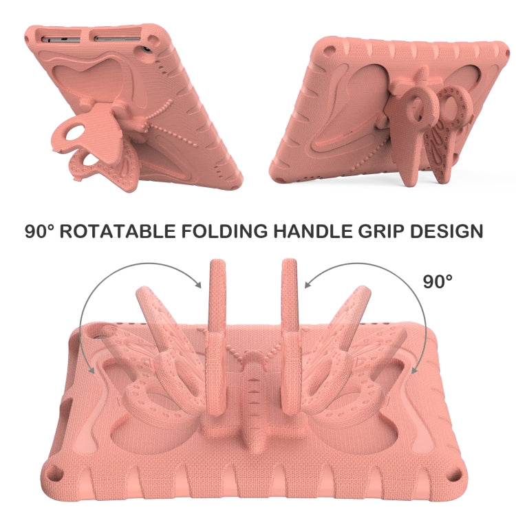 For Amazon Kindle Fire HD10 2021/2023 Butterfly Bracket EVA Shockproof Tablet Case(Pink Orange)