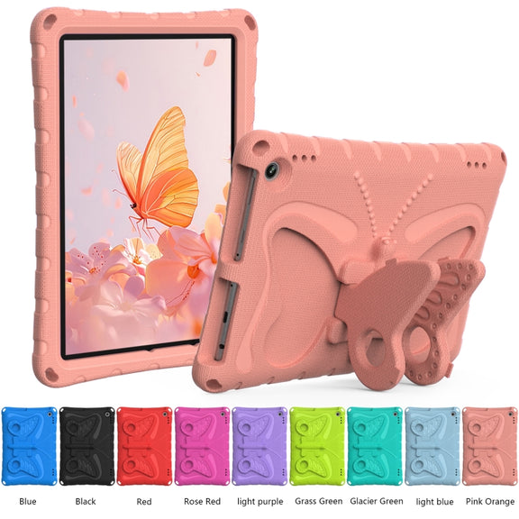 For Amazon Kindle Fire HD10 2021/2023 Butterfly Bracket EVA Shockproof Tablet Case(Pink Orange)