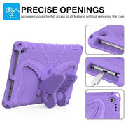For Amazon Kindle Fire HD10 2021/2023 Butterfly Bracket EVA Shockproof Tablet Case(Light Purple)
