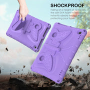 For Amazon Kindle Fire HD10 2021/2023 Butterfly Bracket EVA Shockproof Tablet Case(Light Purple)