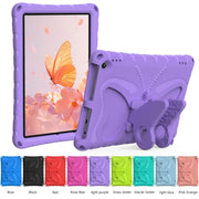 For Amazon Kindle Fire HD10 2021/2023 Butterfly Bracket EVA Shockproof Tablet Case(Light Purple)