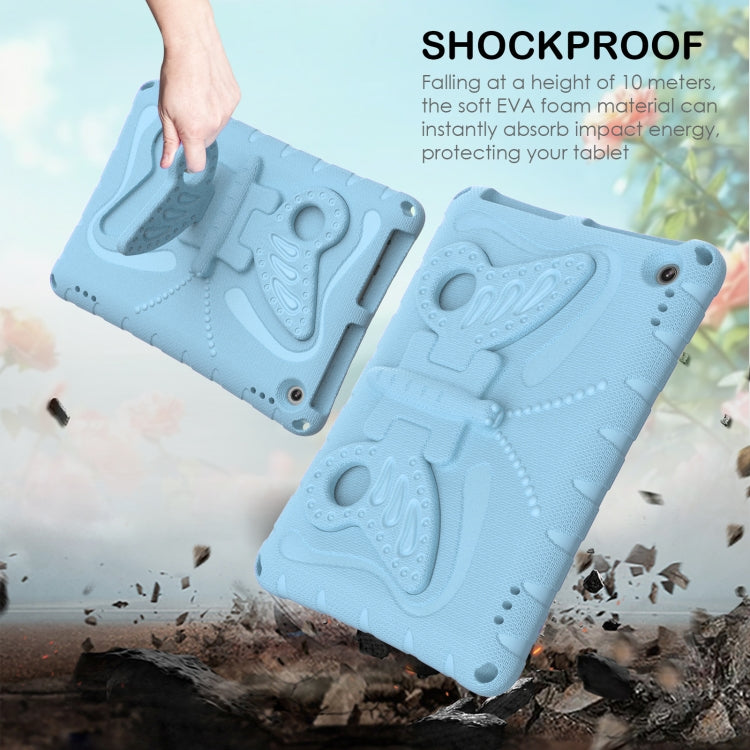 For Amazon Kindle Fire HD10 2021/2023 Butterfly Bracket EVA Shockproof Tablet Case(Light Blue)