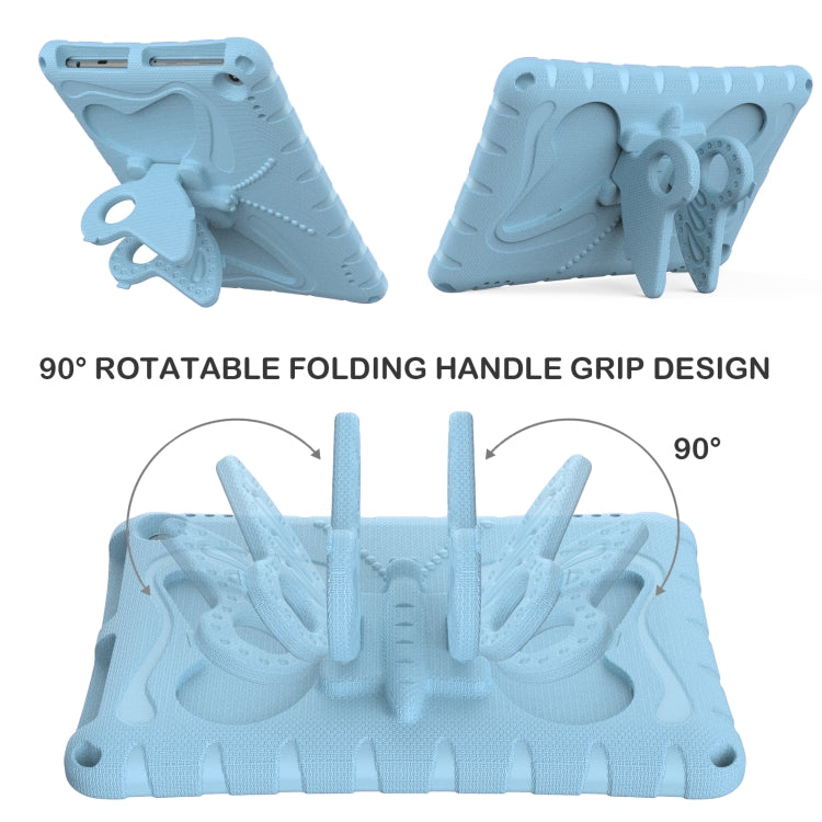 For Amazon Kindle Fire HD10 2021/2023 Butterfly Bracket EVA Shockproof Tablet Case(Light Blue)