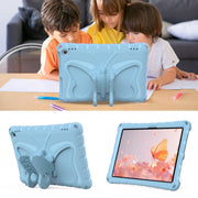 For Amazon Kindle Fire HD10 2021/2023 Butterfly Bracket EVA Shockproof Tablet Case(Light Blue)
