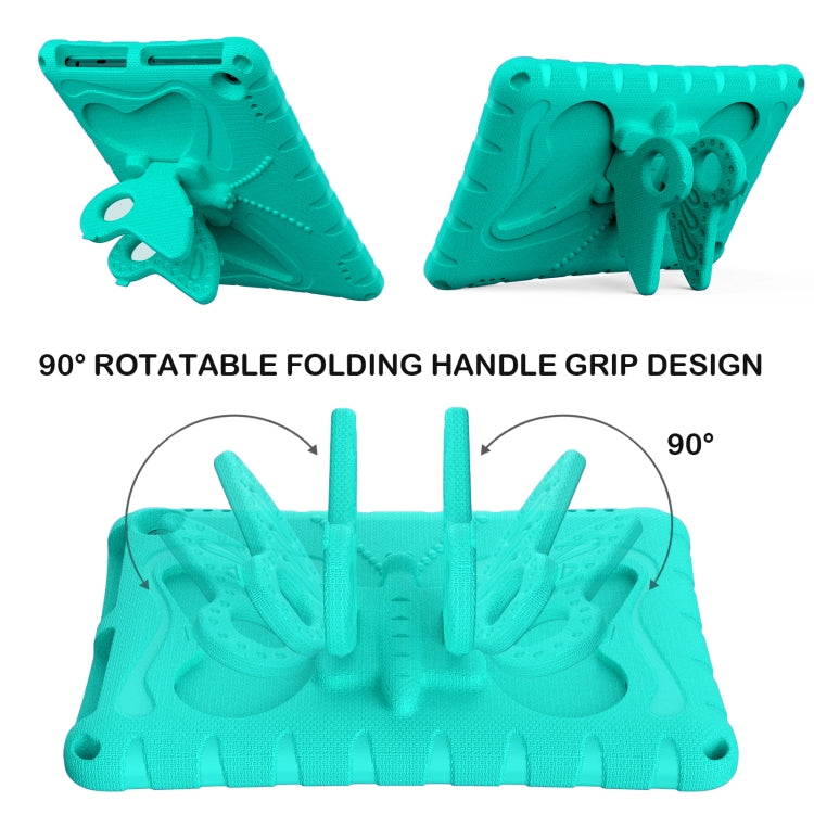 For Amazon Kindle Fire HD10 2021/2023 Butterfly Bracket EVA Shockproof Tablet Case(Mint Green)