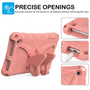 For Amazon Kindle Fire HD7 2022 Butterfly Bracket EVA Shockproof Tablet Case(Pink Orange)