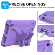 For Amazon Kindle Fire HD7 2022 Butterfly Bracket EVA Shockproof Tablet Case(Light Purple)