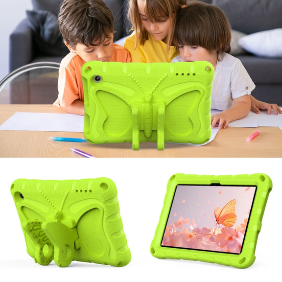 For Amazon Kindle Fire HD7 2022 Butterfly Bracket EVA Shockproof Tablet Case(Grass Green)