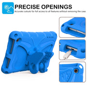 For Amazon Kindle Fire HD7 2022 Butterfly Bracket EVA Shockproof Tablet Case(Blue)
