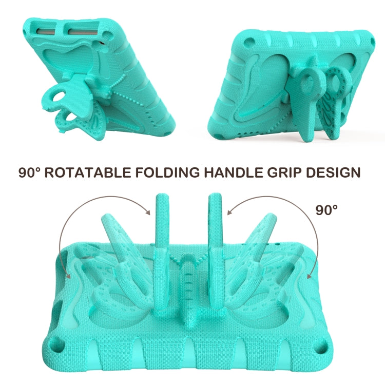 For Amazon Kindle Fire HD7 2022 Butterfly Bracket EVA Shockproof Tablet Case(Mint Green)