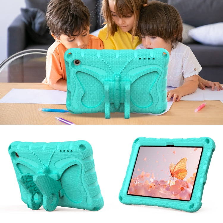 For Amazon Kindle Fire HD7 2022 Butterfly Bracket EVA Shockproof Tablet Case(Mint Green)