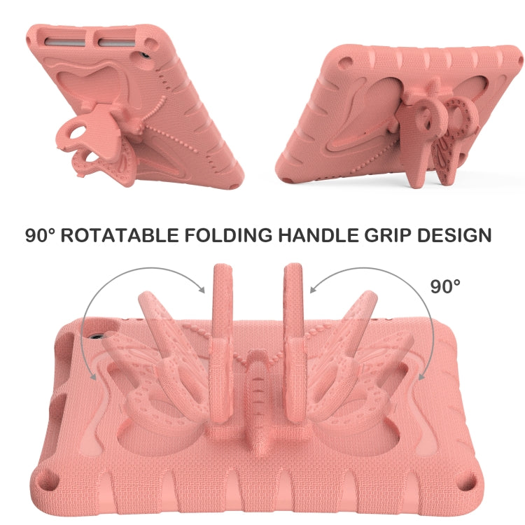 For Amazon Kindle Fire HD8 /8 Plus 2020/2022 Butterfly Bracket EVA Shockproof Tablet Case(Pink Orange)