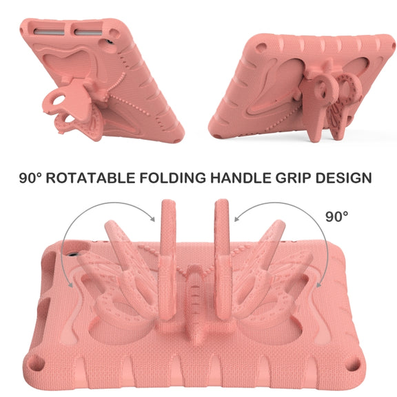 For Amazon Kindle Fire HD8 /8 Plus 2020/2022 Butterfly Bracket EVA Shockproof Tablet Case(Pink Orange)