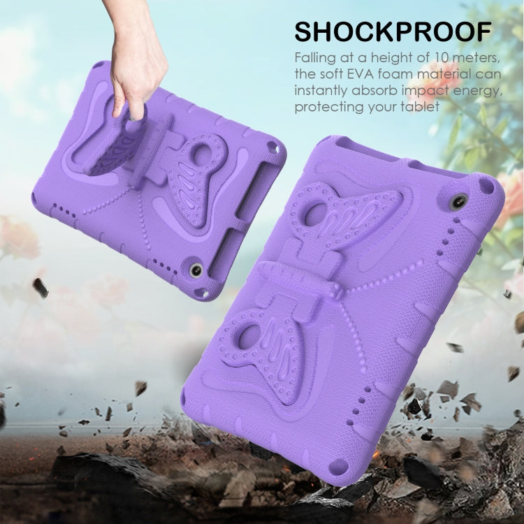 For Amazon Kindle Fire HD8 /8 Plus 2020/2022 Butterfly Bracket EVA Shockproof Tablet Case(Light Purple)