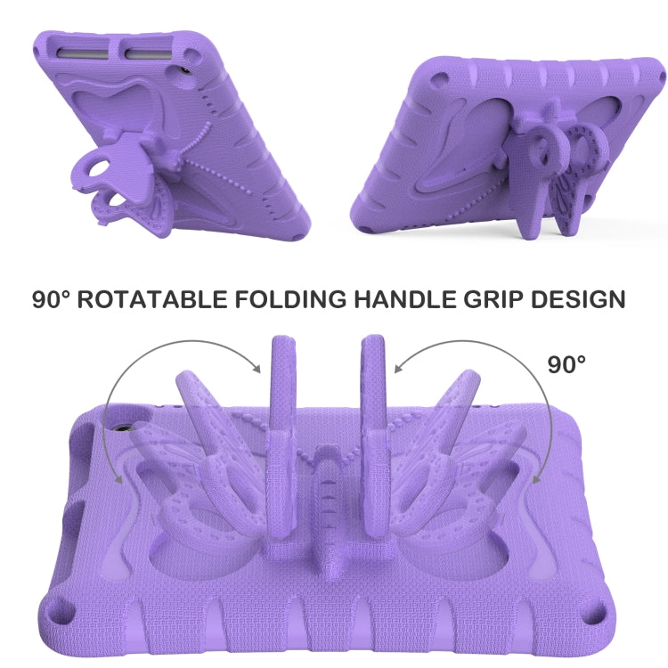 For Amazon Kindle Fire HD8 /8 Plus 2020/2022 Butterfly Bracket EVA Shockproof Tablet Case(Light Purple)