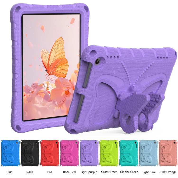 For Amazon Kindle Fire HD8 /8 Plus 2020/2022 Butterfly Bracket EVA Shockproof Tablet Case(Light Purple)